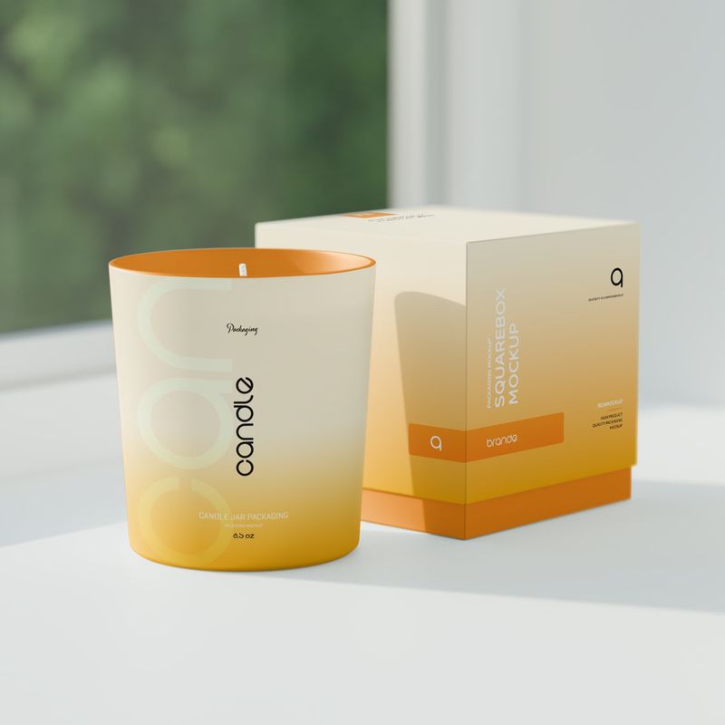 Candle Glass Packaging Mockup 4