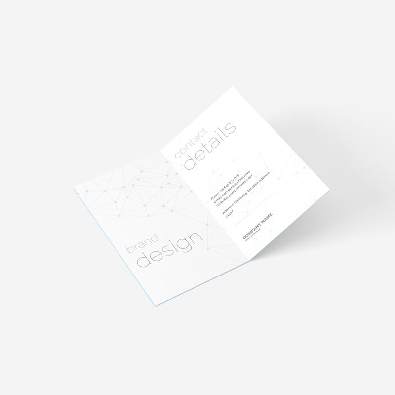 Portrait Folded Business Card Mockup