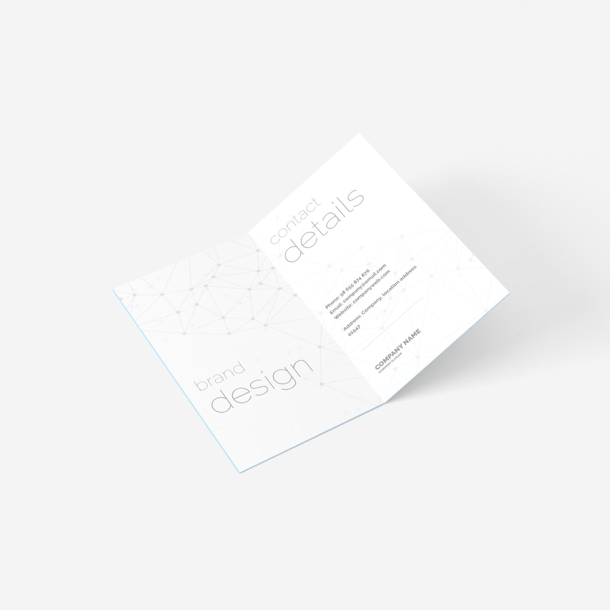 Portrait Folded Business Card Mockup
