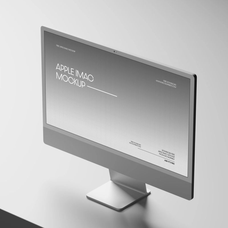 Free iMac Mockup Silver Color