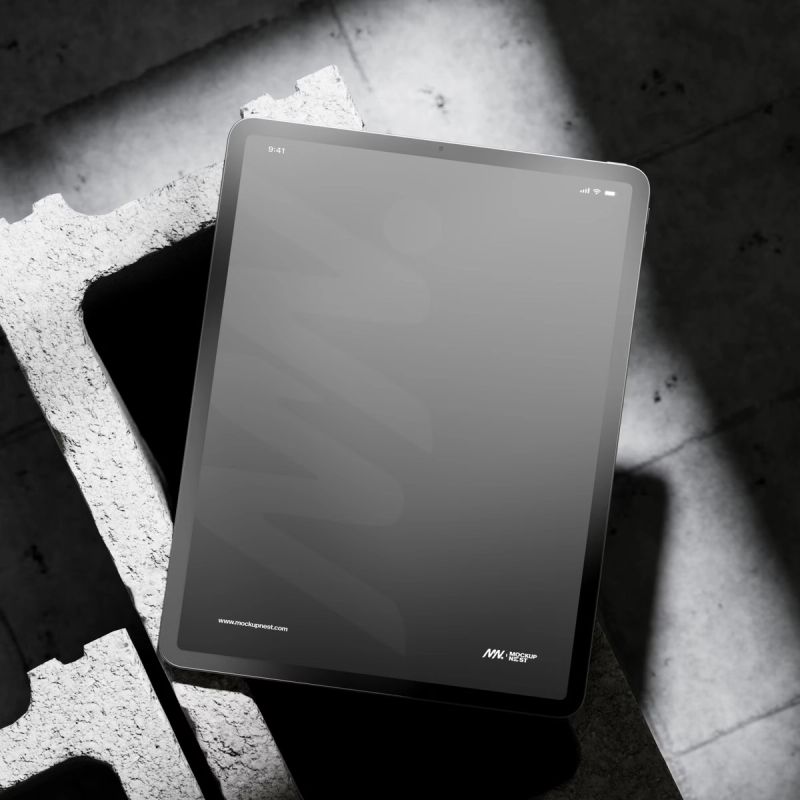 iPad Pro On Brick Mockup