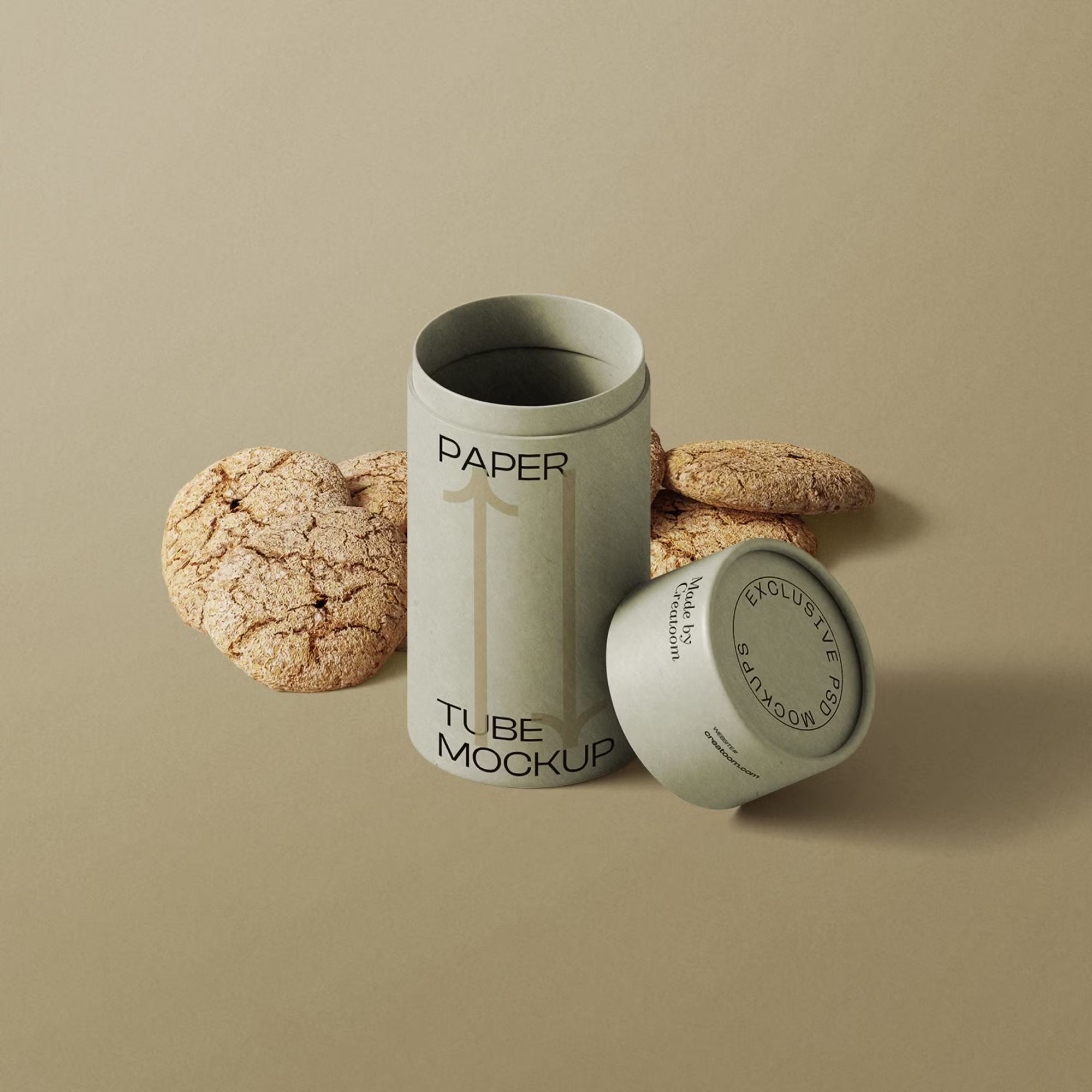 Free Tube Mockups With Cookies Isometric