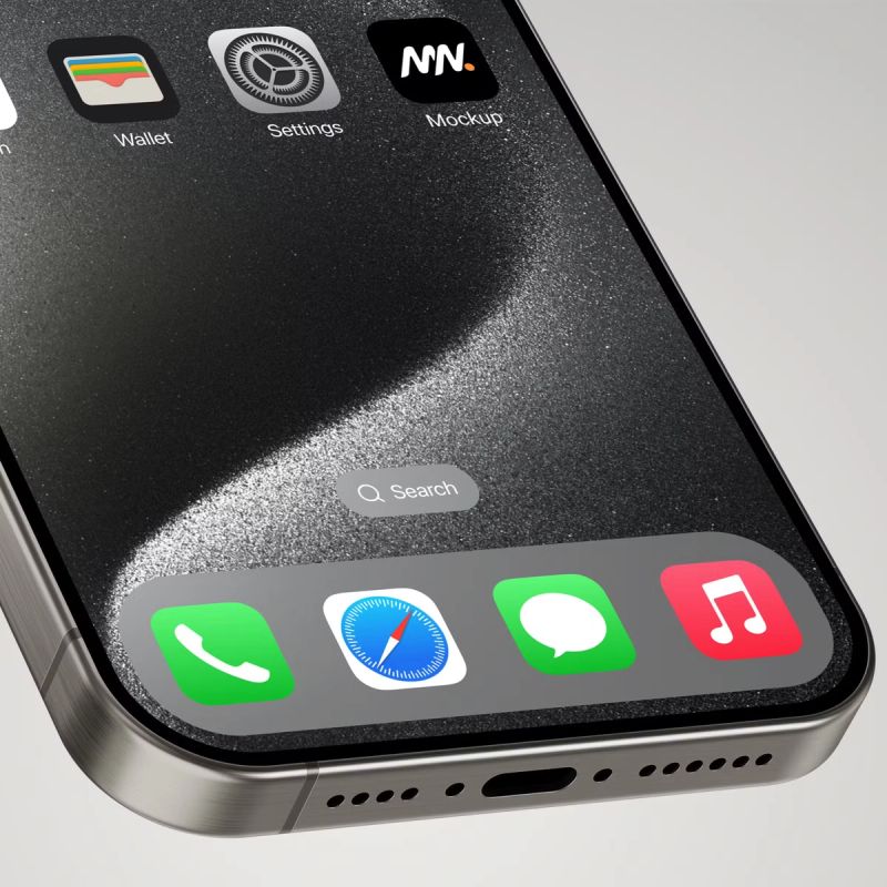 Closeup iPhone 15 Pro Max Mockup