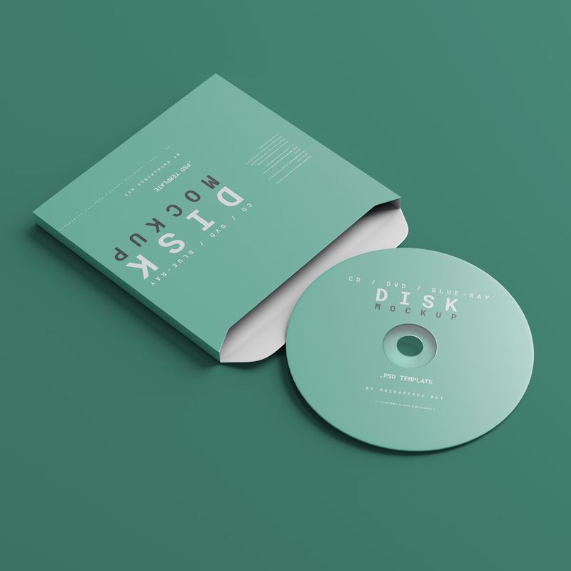 CD, DVD or Blue-Ray Disc with Box Mockups 4