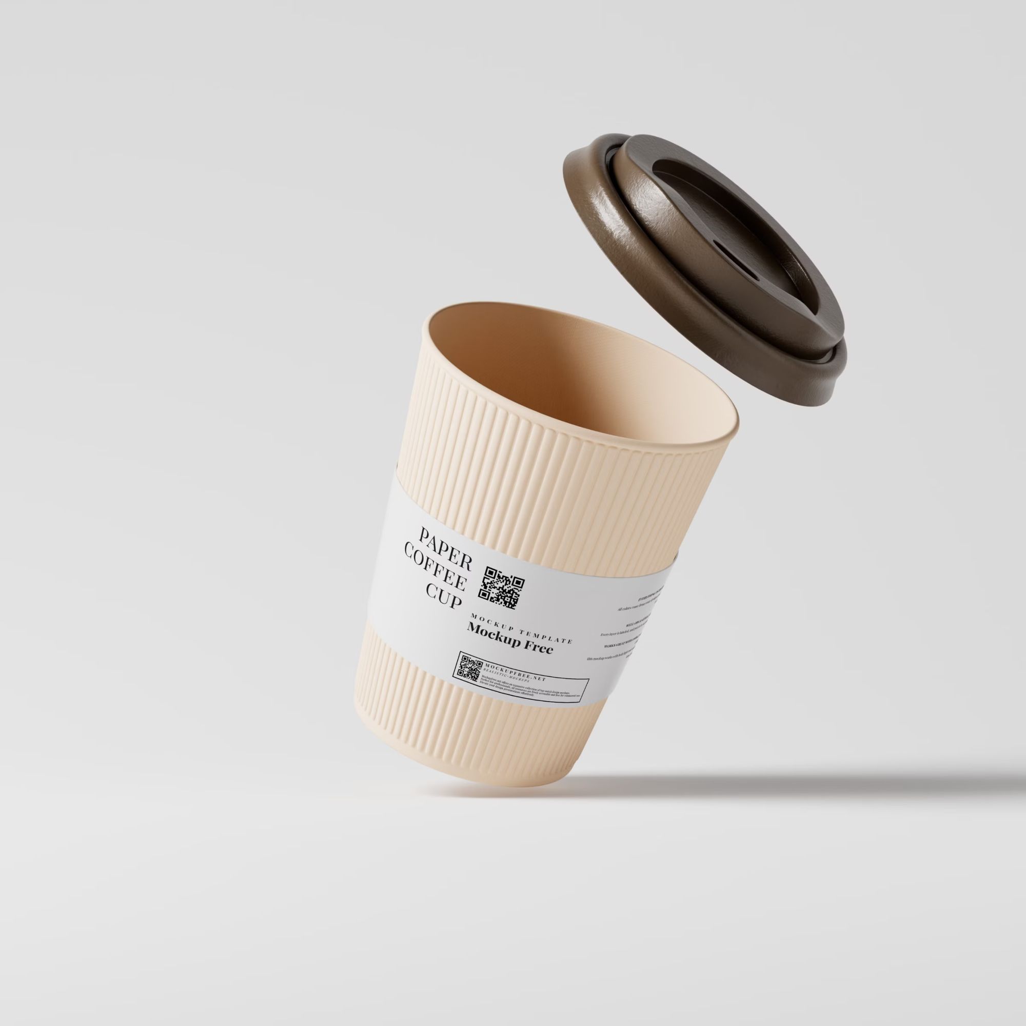Corrugated Paper Coffee Cup with Java Jacket Mockup 2