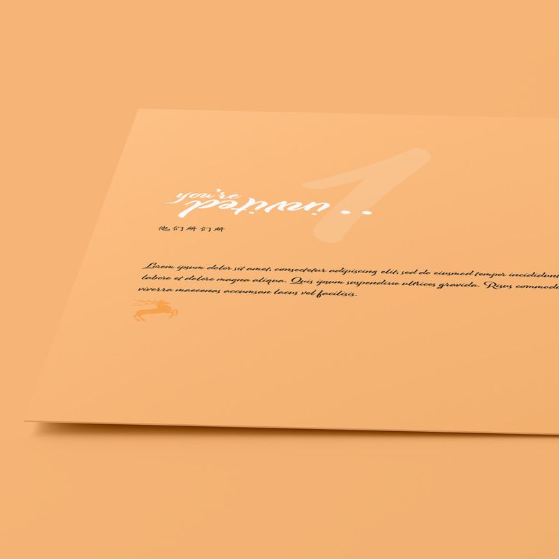 A5 Folded Wedding Invitation Card Mockup 2