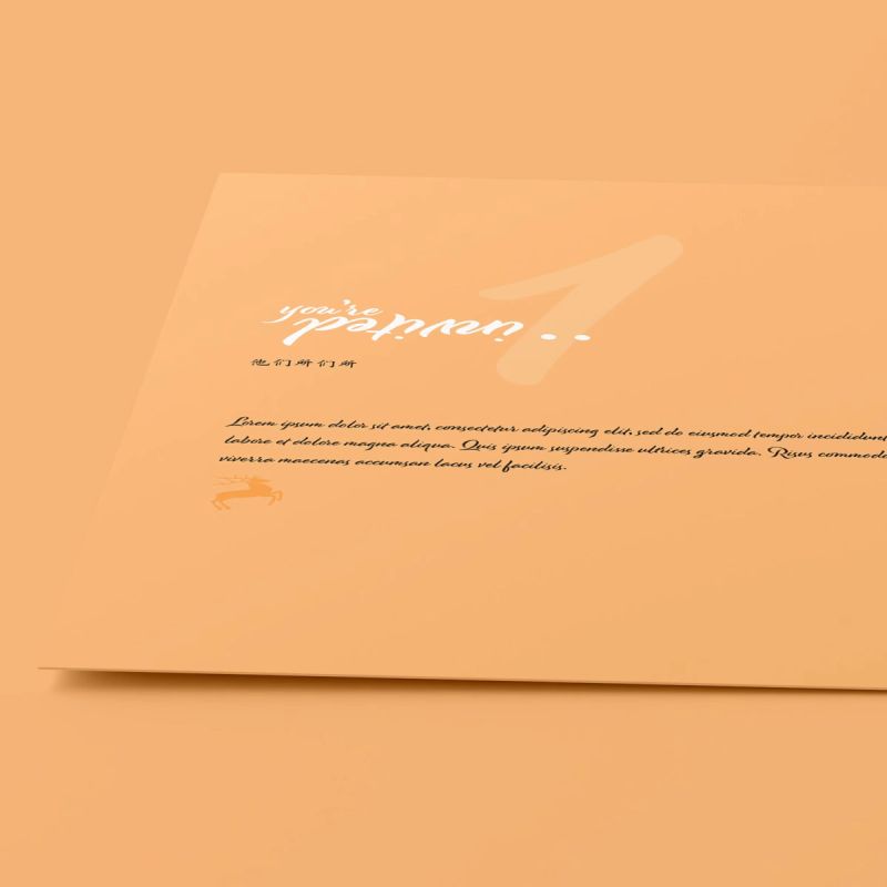 A5 Folded Wedding Invitation Card Mockup 2