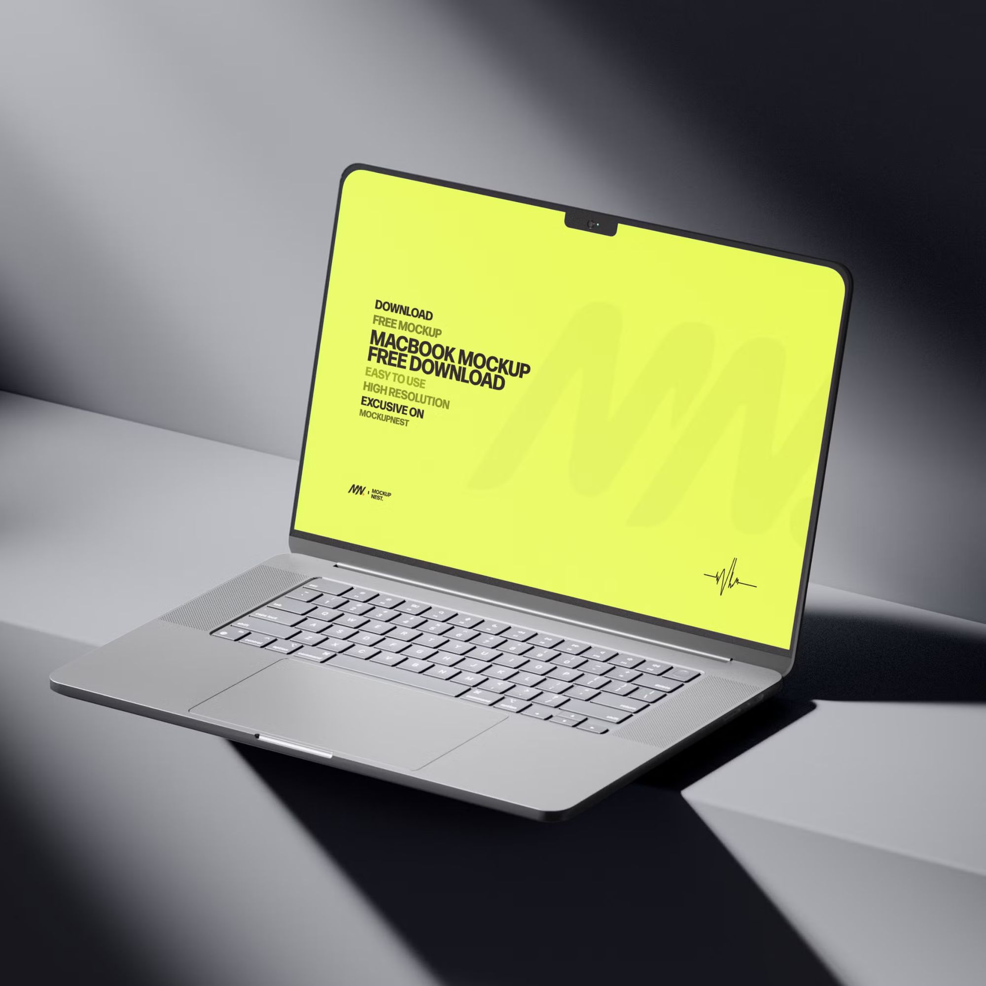 Macbook Pro Mockup In Dark Light