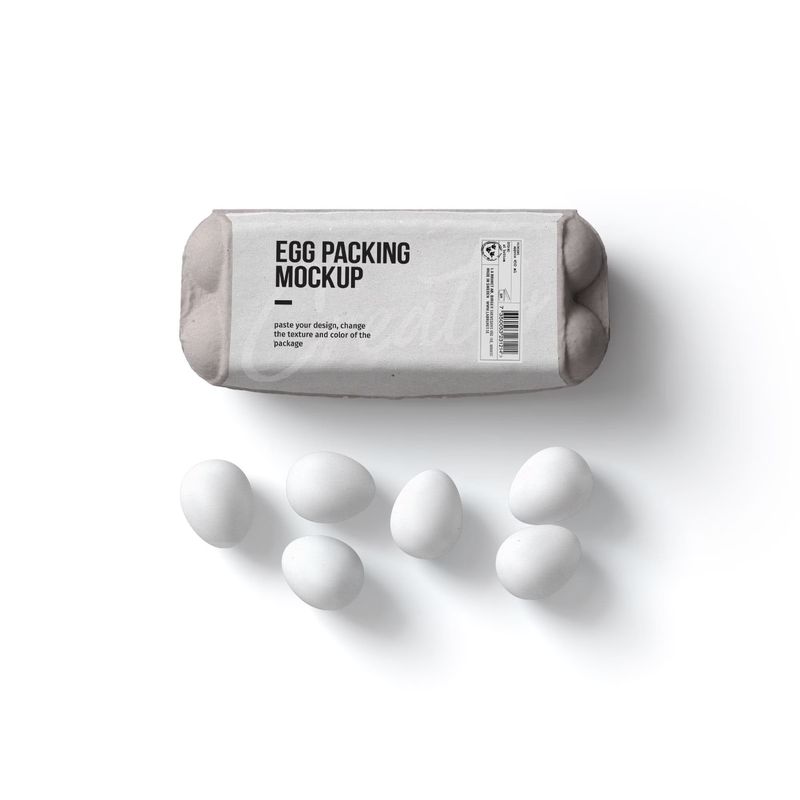 Free Packaging With Eggs Mockup Top View
