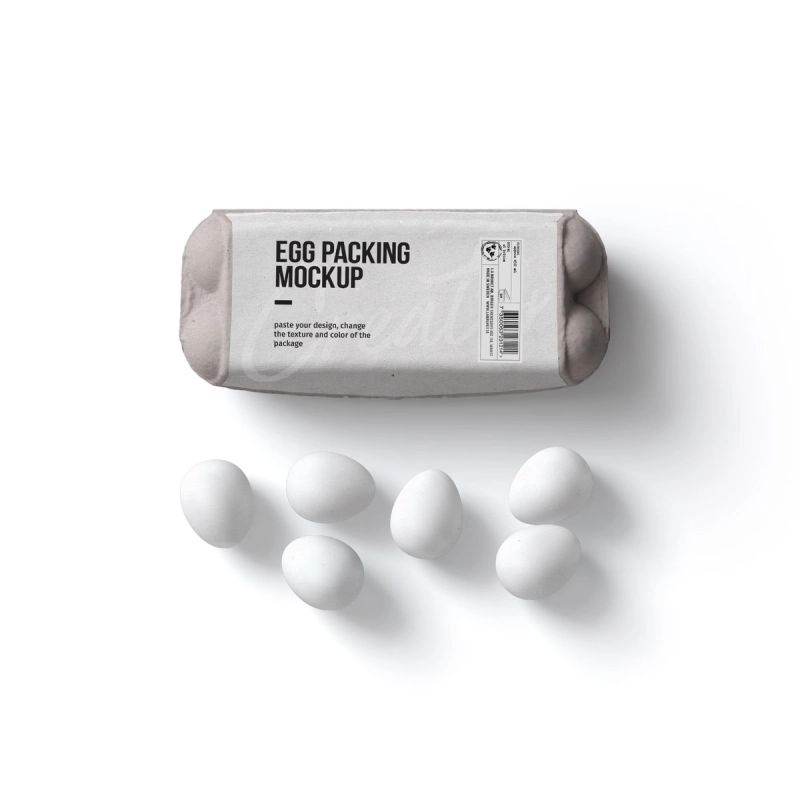 Free Packaging With Eggs Mockup Top View