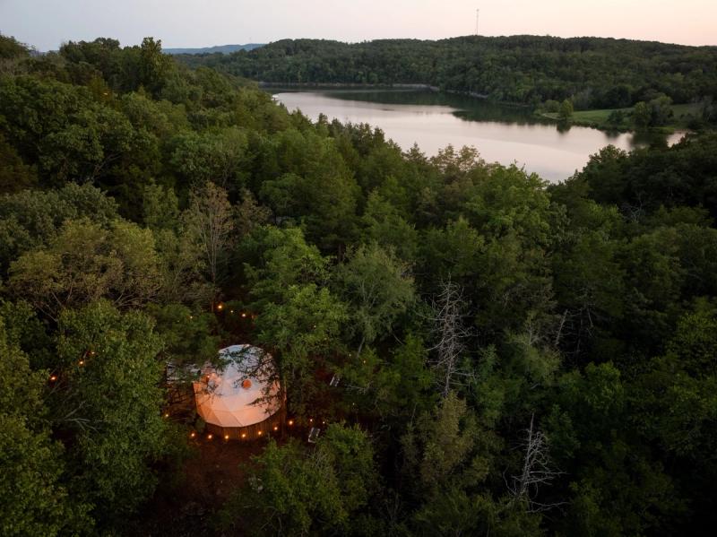 Campfire Hollow geodesic dome retreat on Table Rock Lake