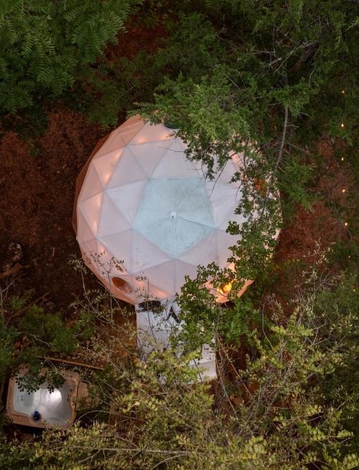 Campfire Hollow geodesic dome retreat on Table Rock Lake