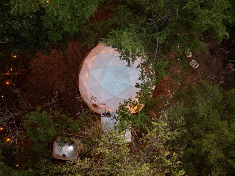 Campfire Hollow geodesic dome retreat on Table Rock Lake