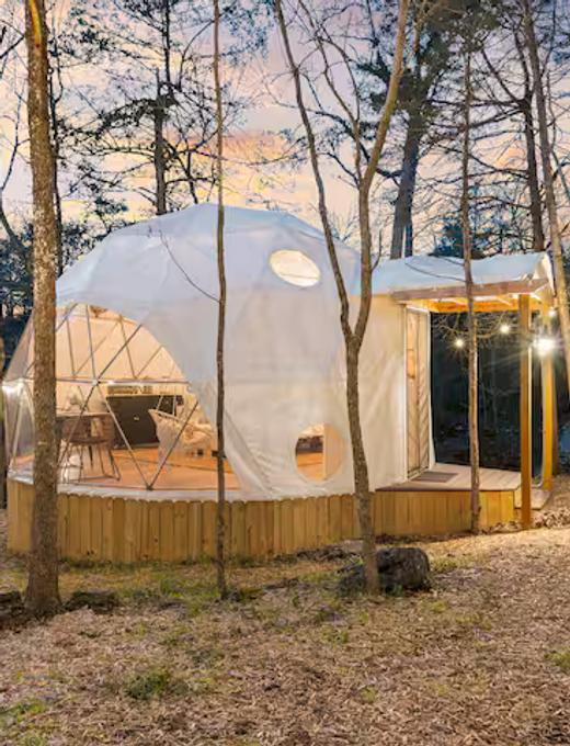 Campfire Hollow geodesic dome retreat on Table Rock Lake
