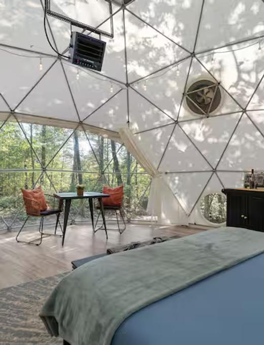 Campfire Hollow geodesic dome retreat on Table Rock Lake