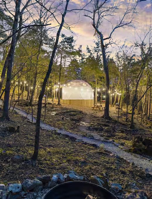 Campfire Hollow geodesic dome retreat on Table Rock Lake