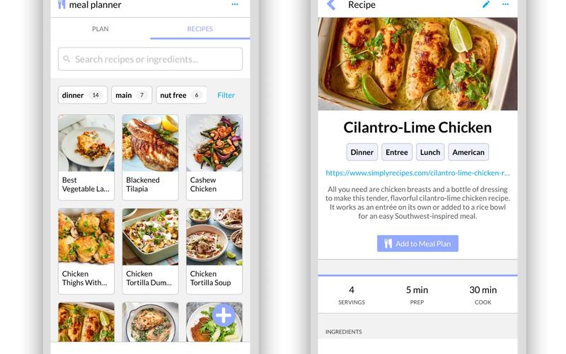New Recipe Box section found in the Meal Planner