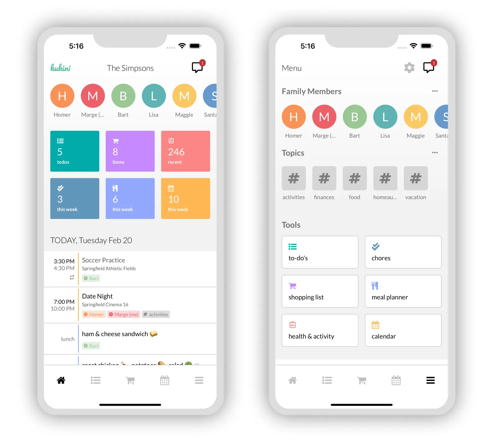 New bottom tab navigation and menu screen