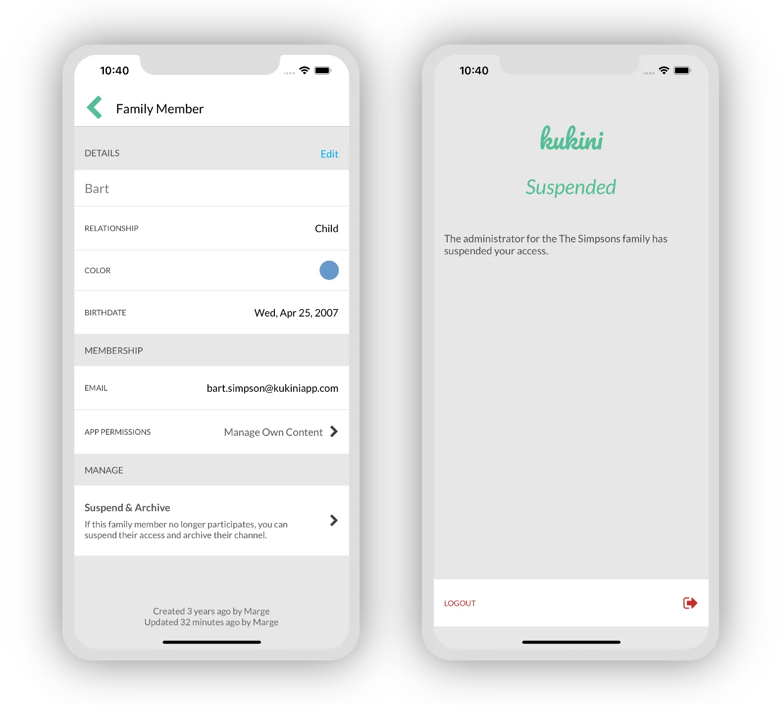 Suspending & archiving user results in them seeing a suspended screen