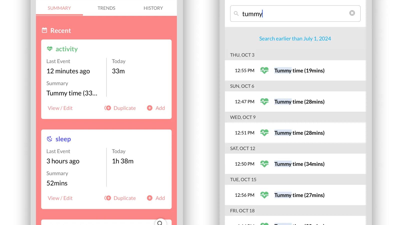 Health & Activity Search