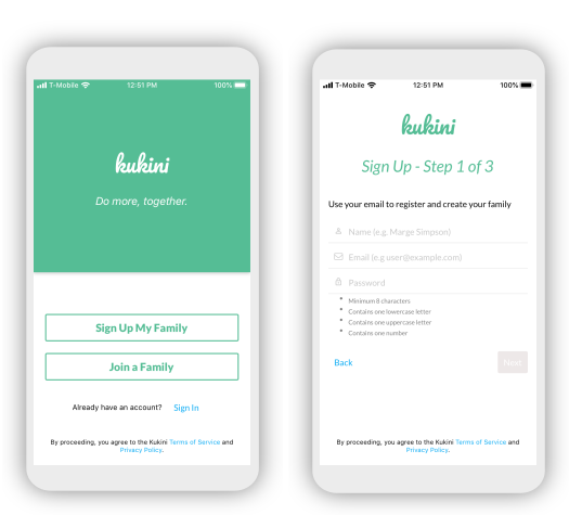 Improved Sign-Up process