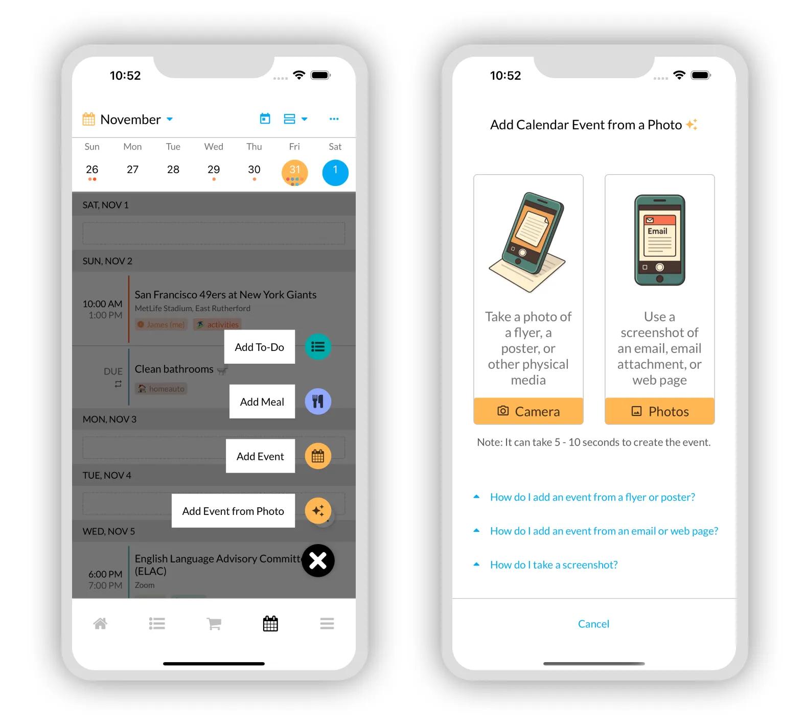 Add Event using just a Photo