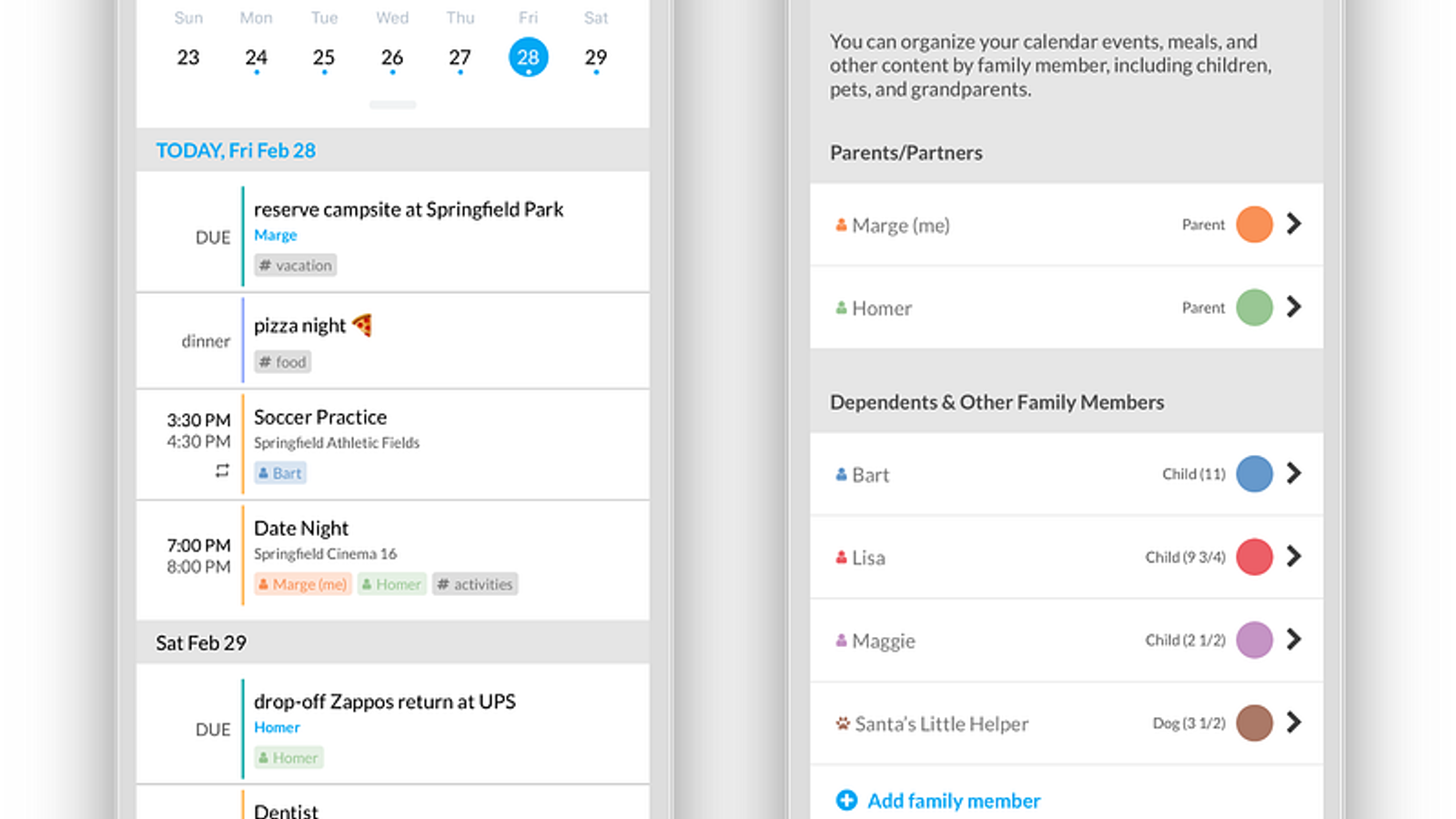 Assign Colors to Family Members, Multiple Attendees, Birthdays