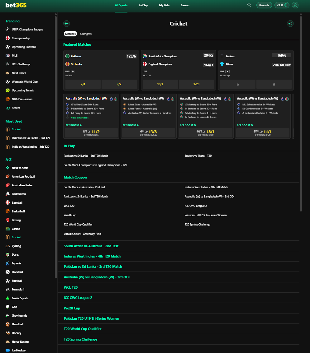 bet365 cricket