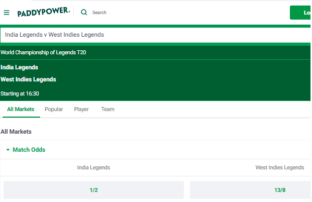 paddypower cricket