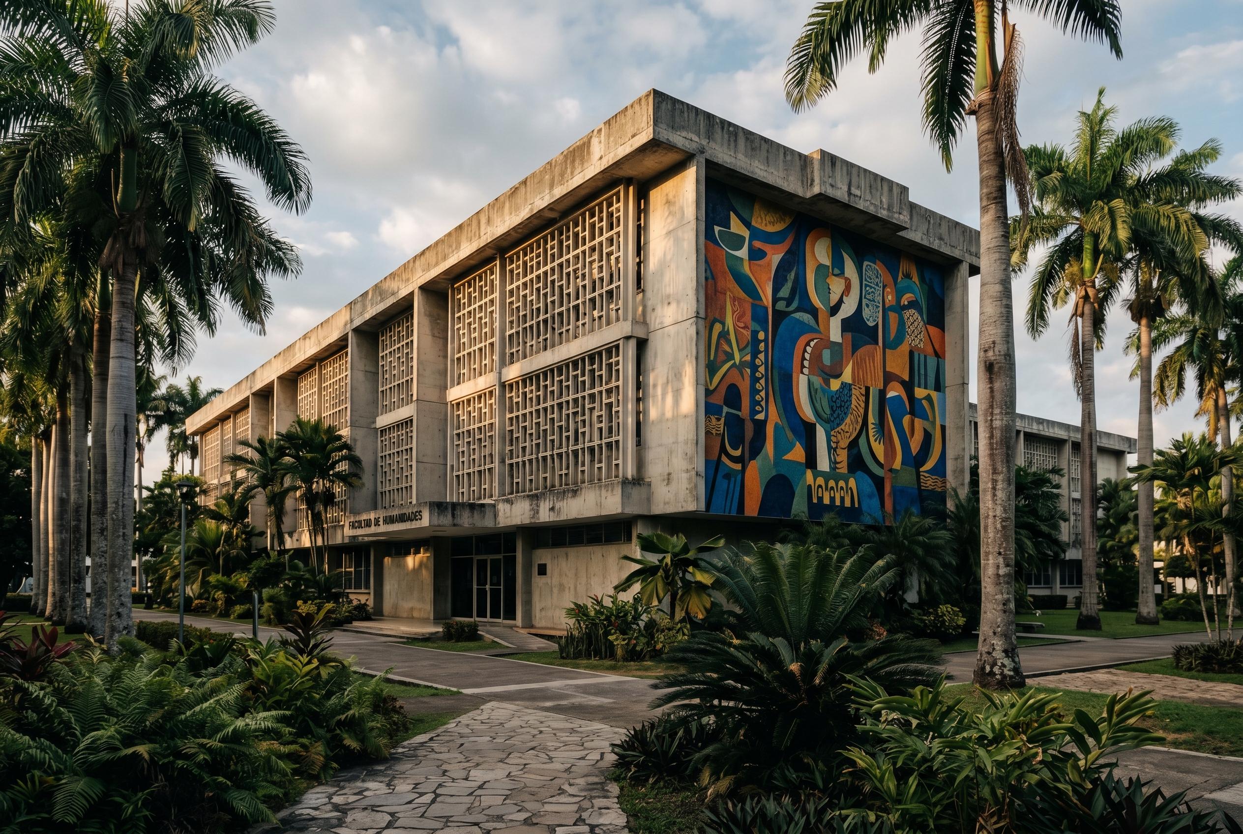 El campus de la Universidad de Panama con su mural