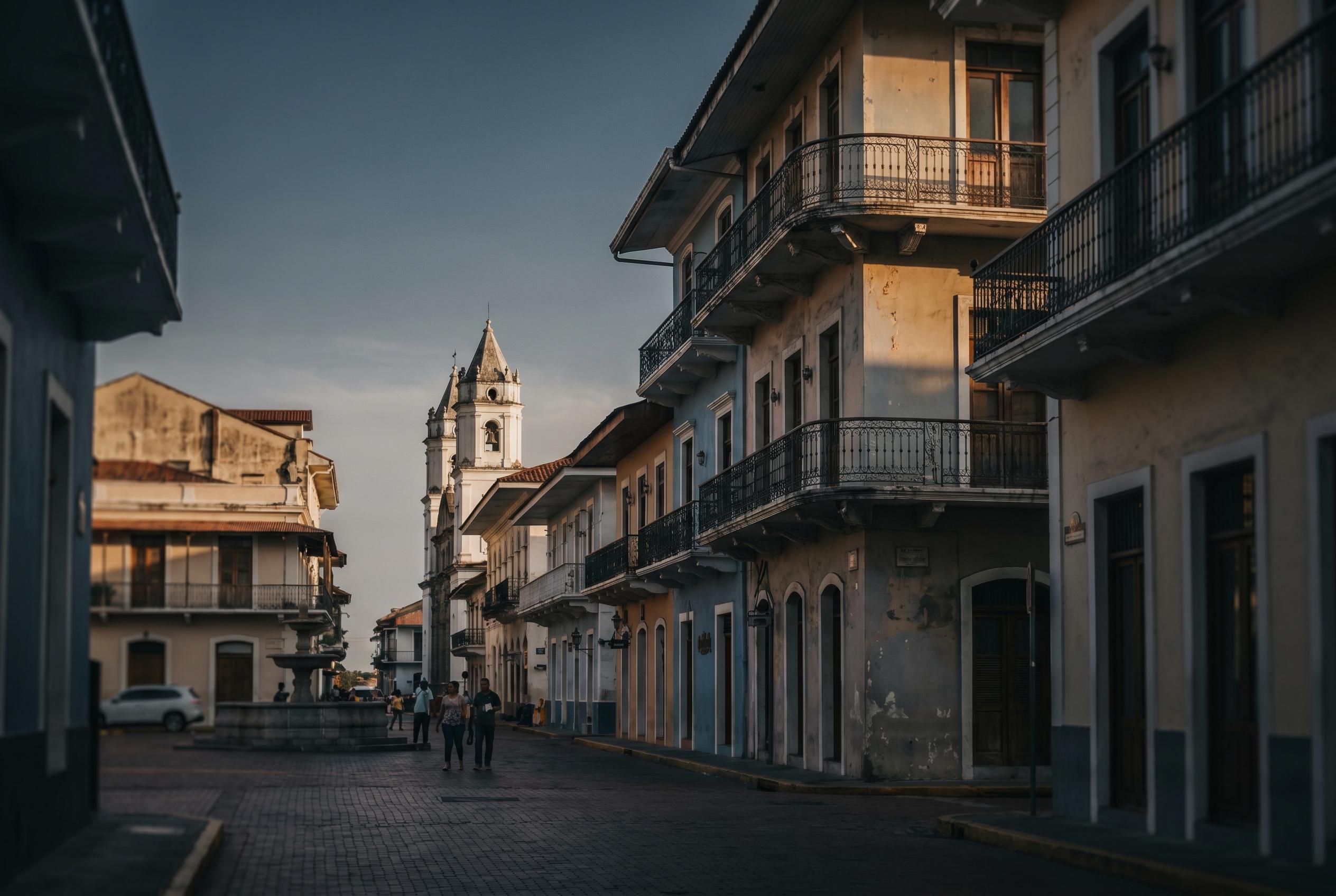Fachadas coloniales del Casco Antiguo de la Ciudad de Panama