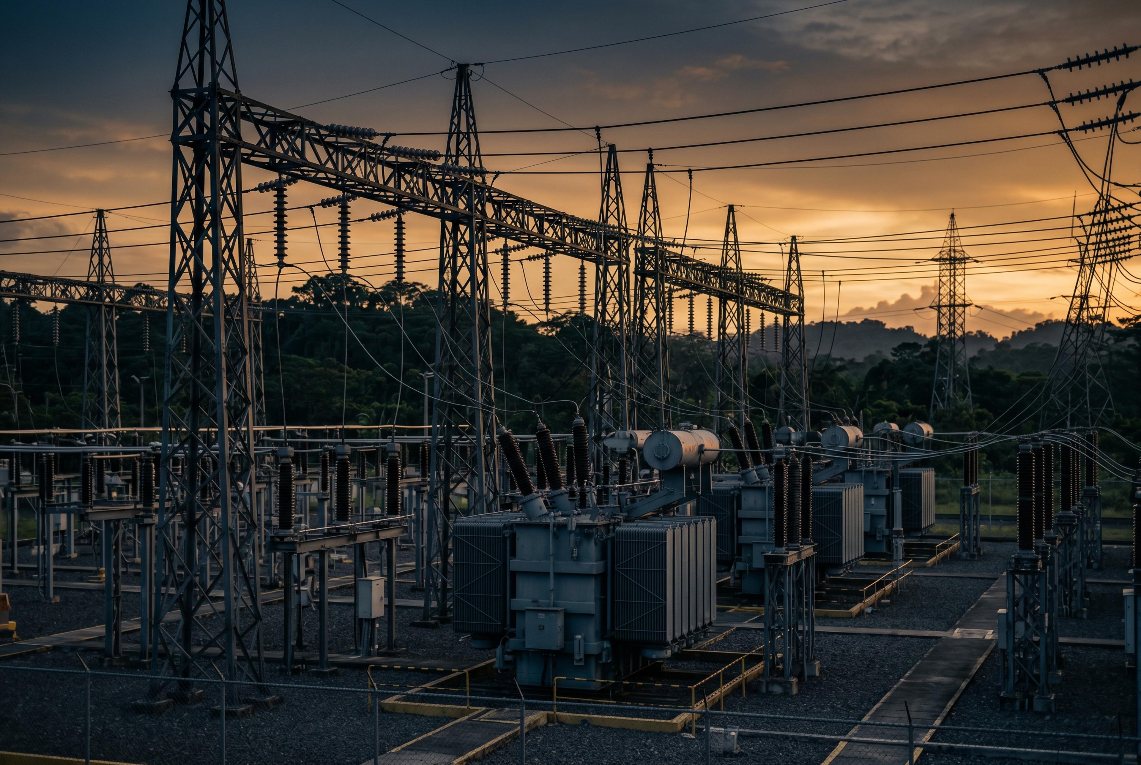 Subestación eléctrica en Panamá (imagen ilustrativa, generada por IA).