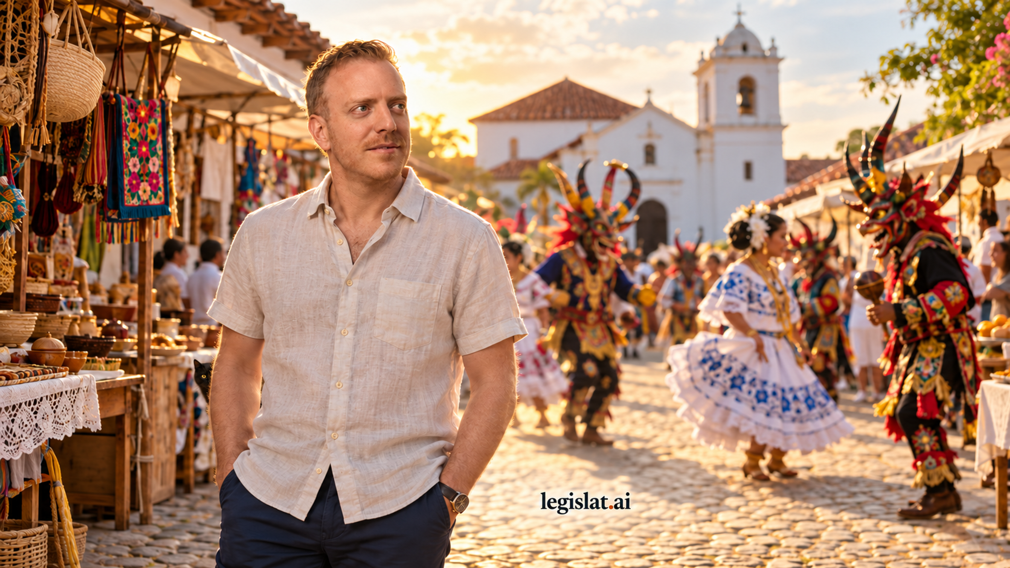 Festividad folclórica de Corpus Christi en el casco colonial de Parita