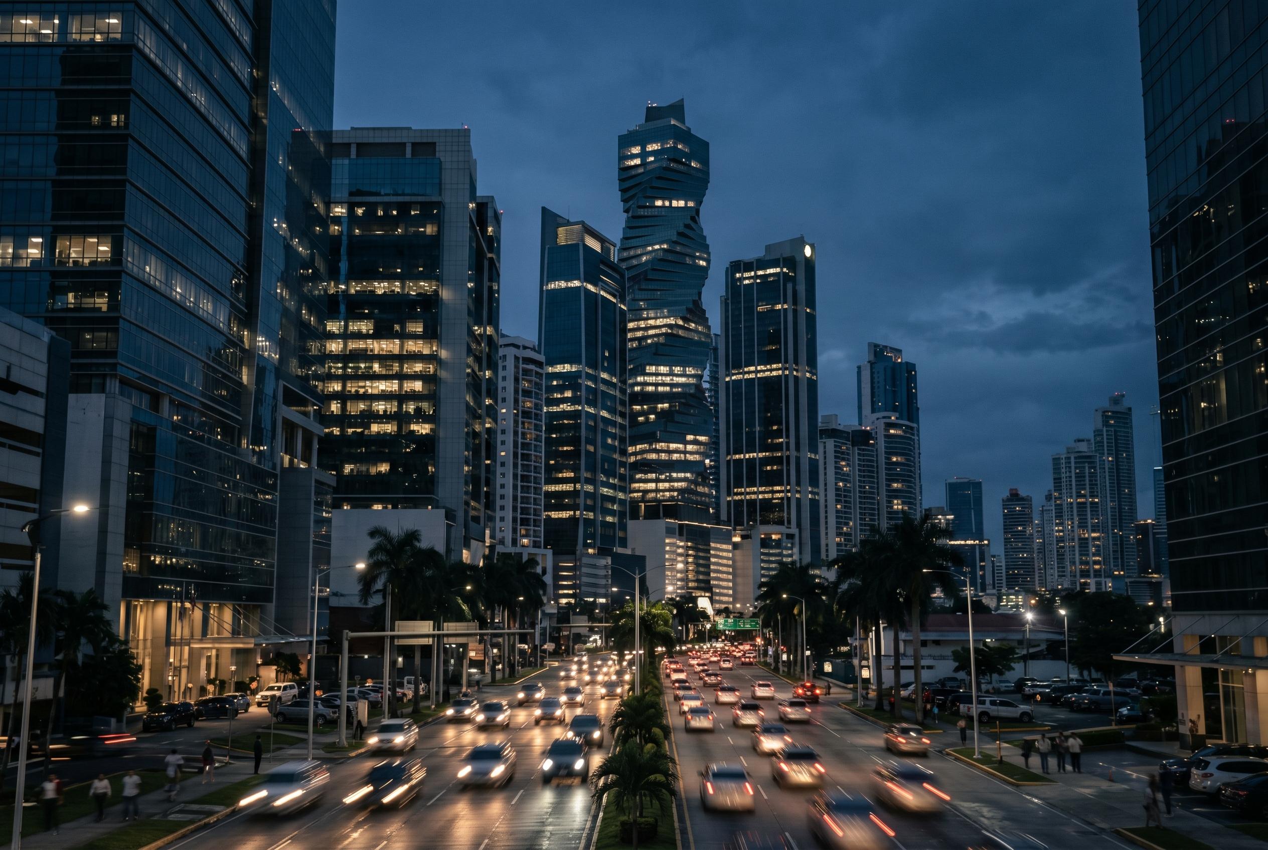 Distrito financiero de Ciudad de Panamá (imagen ilustrativa, generada por IA).