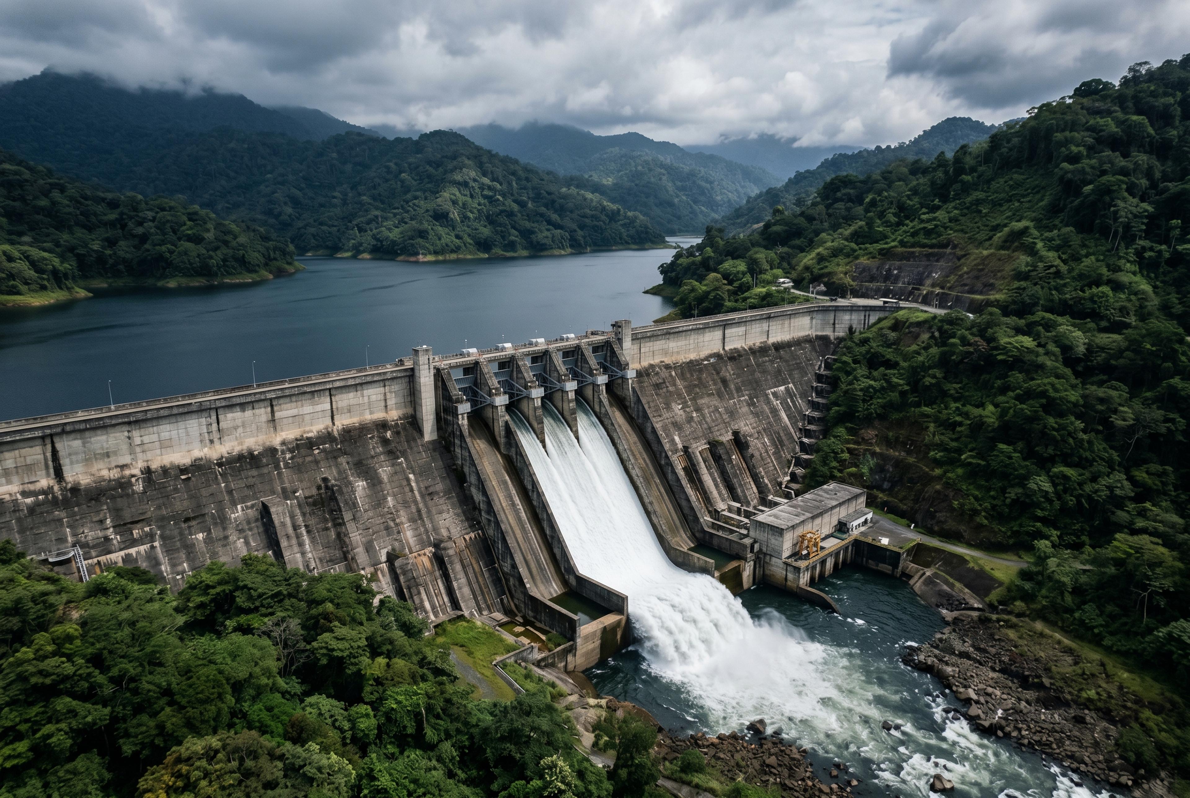 Represa hidroeléctrica en Panamá (imagen ilustrativa, generada por IA).