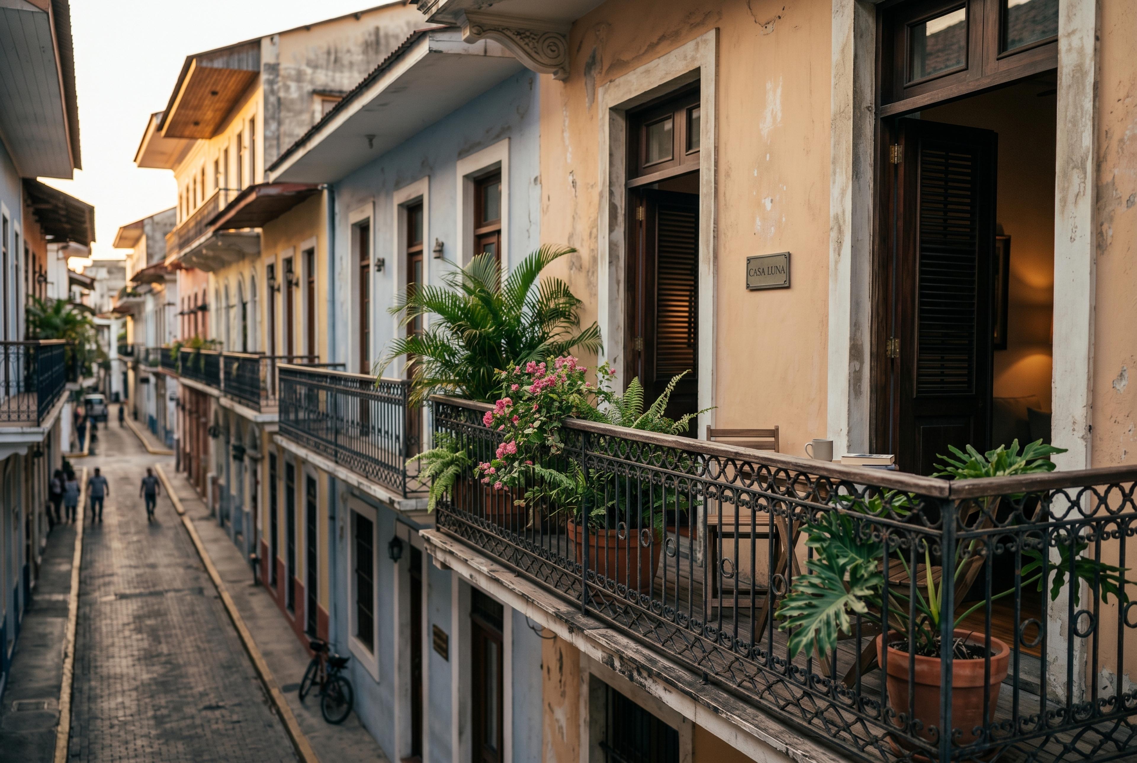 Hospedaje colonial en el Casco Antiguo de Panamá (imagen ilustrativa, generada por IA).