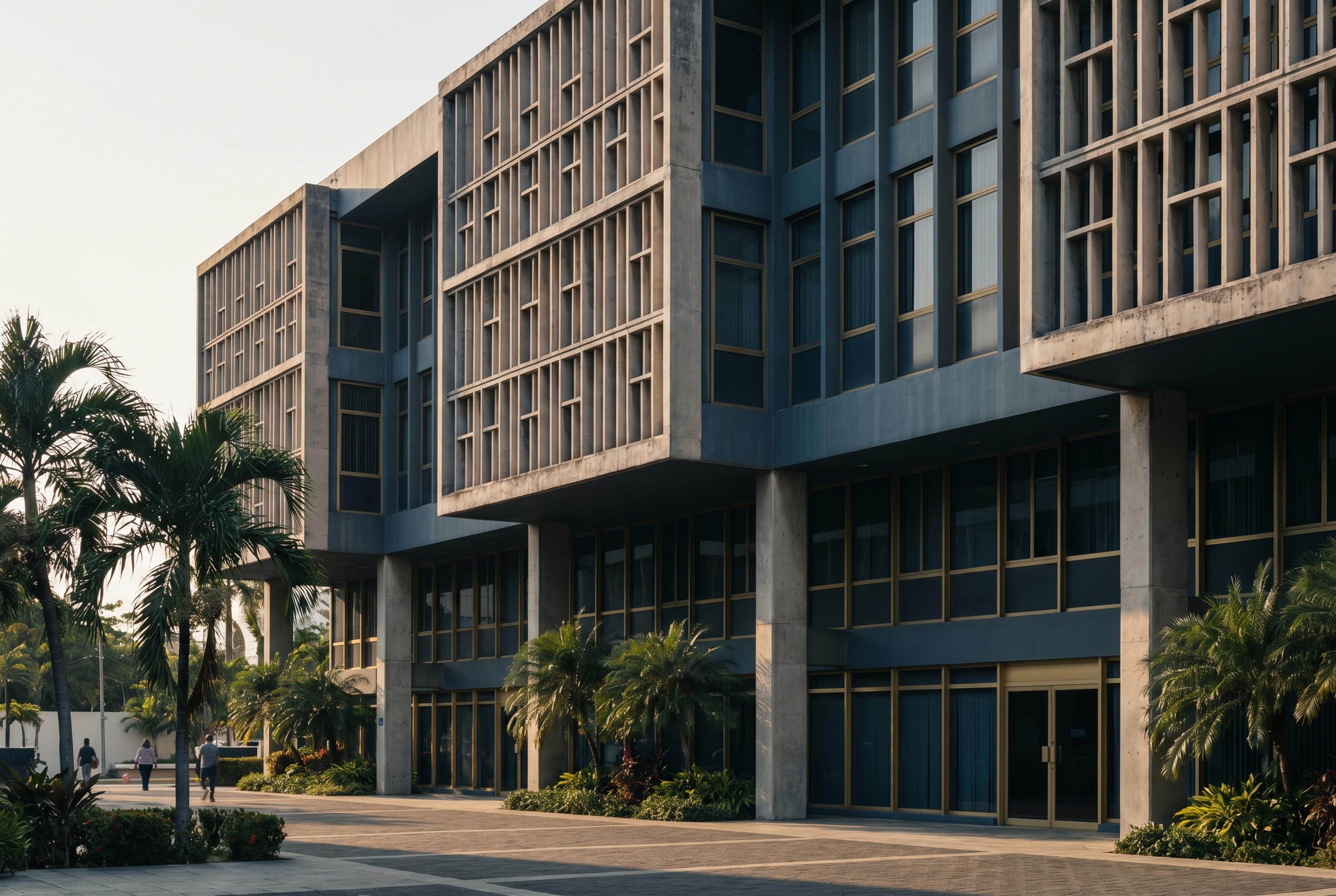 Edificio gubernamental de estilo modernista tropical
