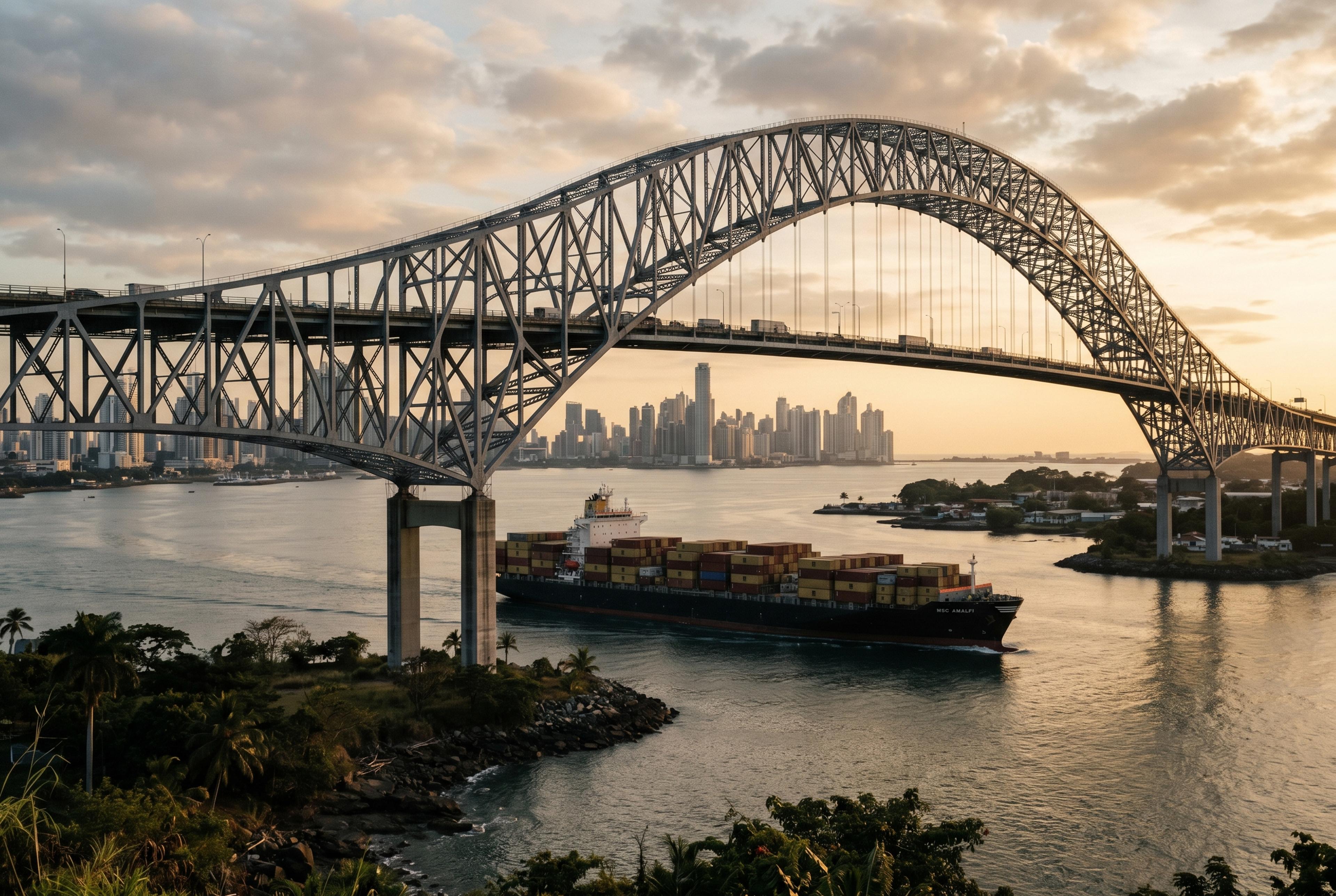 El Puente de las Americas sobre la entrada del Canal
