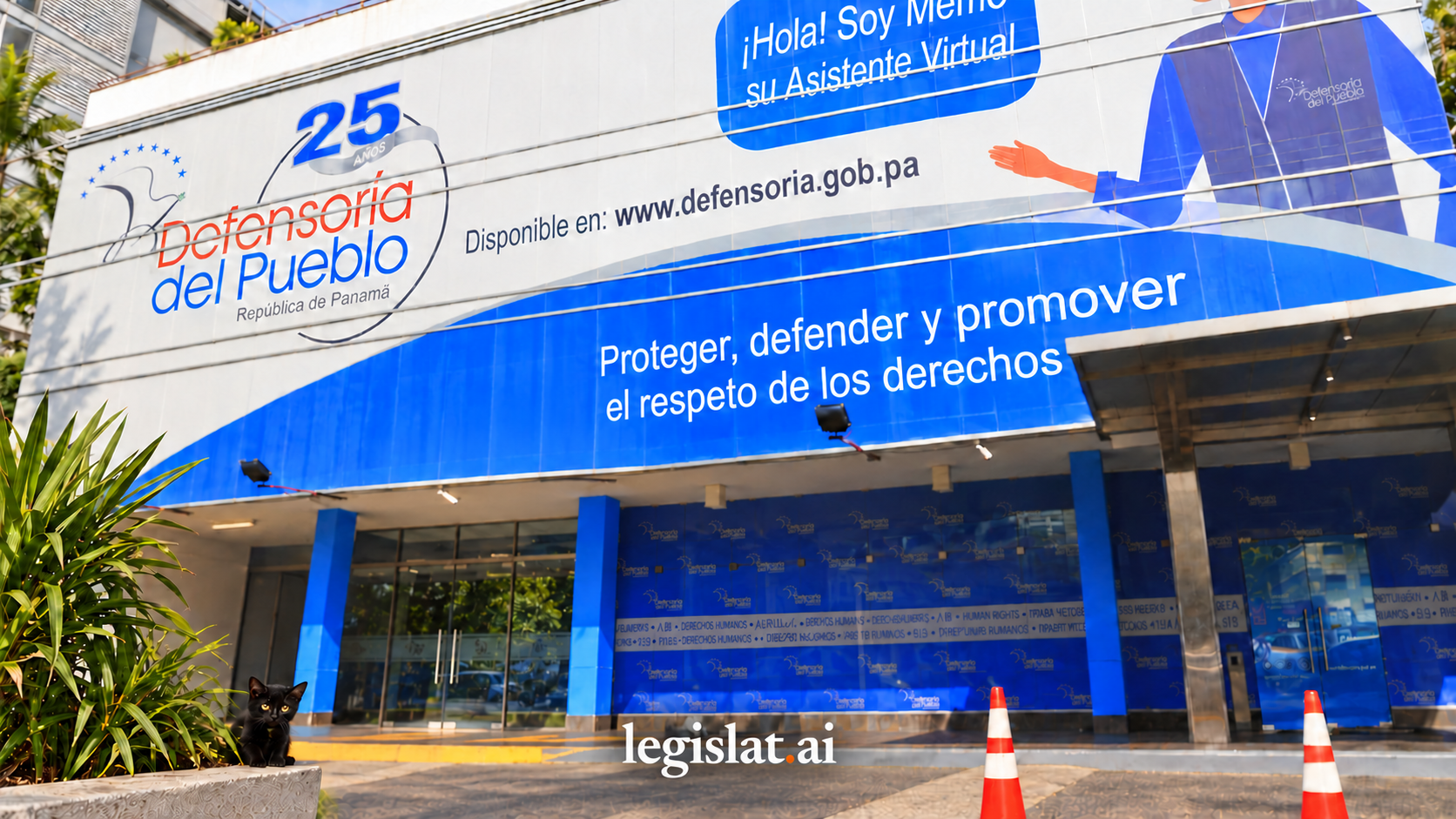 AI-generated editorial illustration of an Ombudsman’s Office facade, with no people; it does not document an actual office or its operating status.