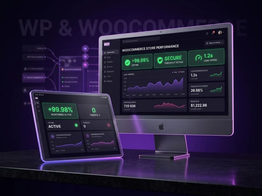 Dashboard de Rendimiento y Monitoreo WooCommerce WP Care