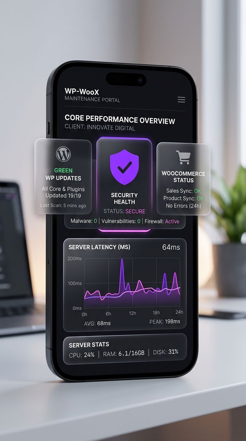 Dashboard de Mantenimiento WordPress y WooCommerce - WP Care
