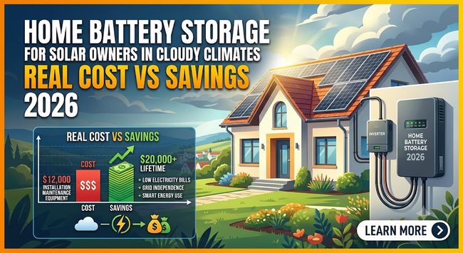 Home Battery Storage Systems for Solar Owners in Cloudy Climates: Real Cost vs Savings 2026