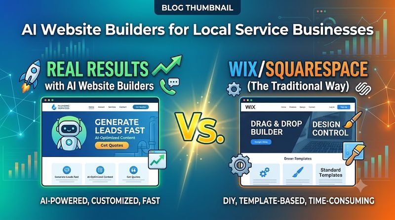 AI Website Builders for Local Service Businesses: Real Results vs. Wix/Squarespace