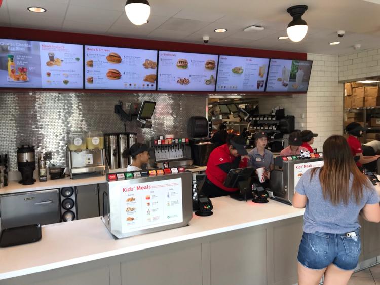 Service counter at Chick-fil-A in Houma, LA.