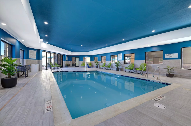 Indoor pool in Hampton Inn and Suites in Marina, CA.