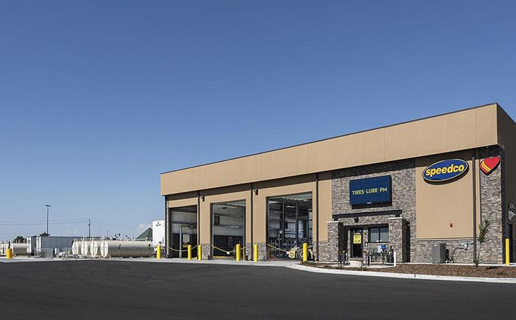 Speedco lube and tire service station at the Love's Travel Stop in Madera, CA.