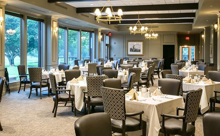 Dining room in the Hurstbourne Country Club.