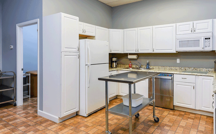 Kitchen area at the Advanced Care Pediatrics facility in Port St. Lucie, FL.