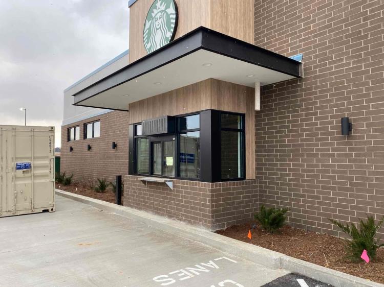 Starbucks drive thru at the Jefferson Ridge complex in Jeffersonville, IN.