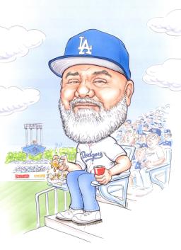 Caricature of Ed Cazares